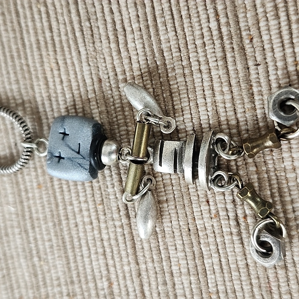 Alchemy, Antique Industrial Pieces Robot Necklace - Picture 5 of 5